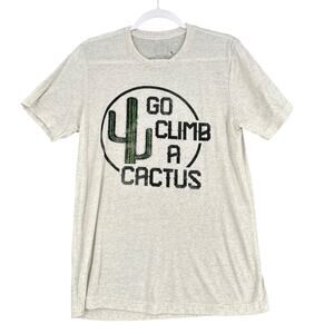 Camp Hayden Graphic‎ Print Short Sleeve Text Go Climb A Cactus T-Shirt Medium